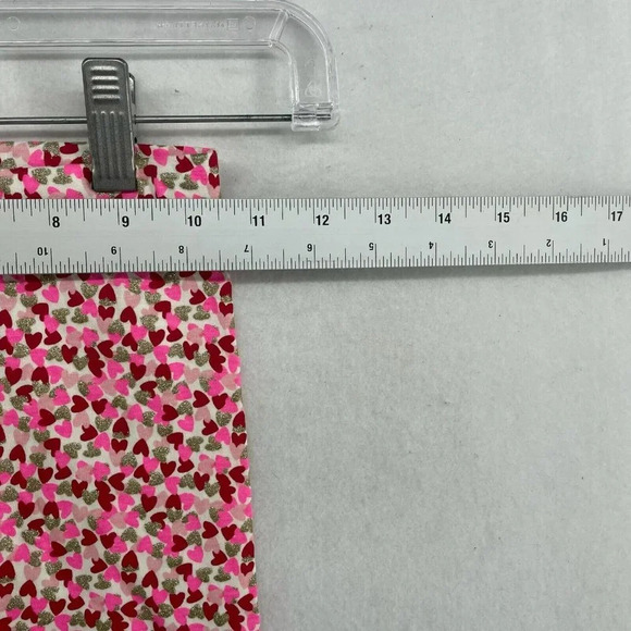 Max Studio Leggings Kids Girl's Sz S 5-6 Pink Gold Heart Print Stretch Slim Fit - Picture 3 of 12